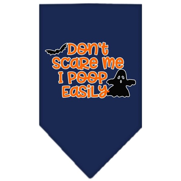 Mirage Pet Products Dont Scare MePoops Easily Screen Print BandanaNavy Blue Large 66-427 LGNB
